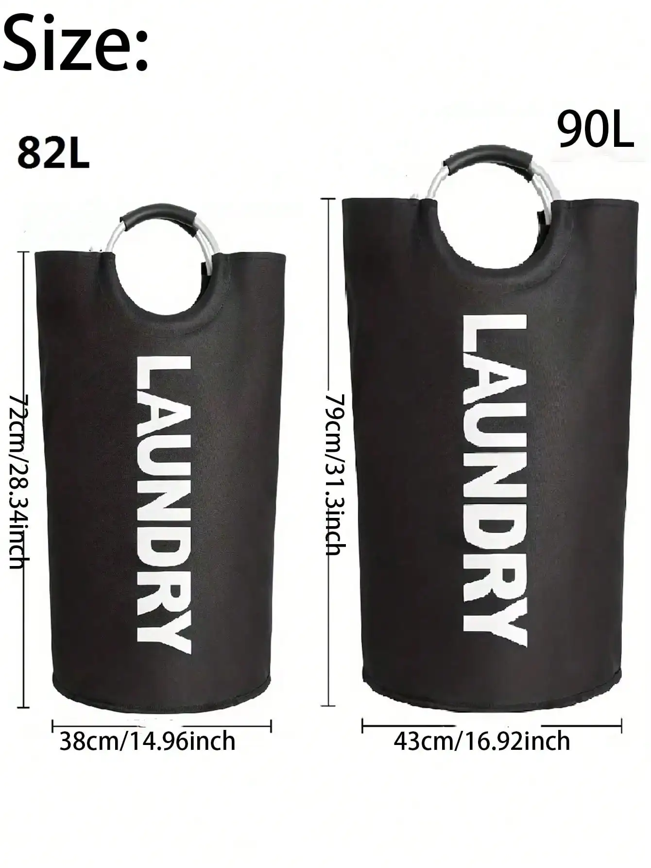 1pc Large Capacity Laundry Basket Foldable Waterproof Suitable For Multifunctional Storage Buckets In Homes Bathrooms Laundry 6