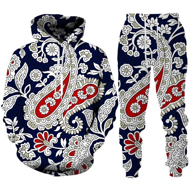 

Colorful Cashew Flower Tracksuit Men/Women 2 Piece Set Paisley 3D Print Hoodie&Pants Suit 2023 Fashion Couple Jogging Sportswear