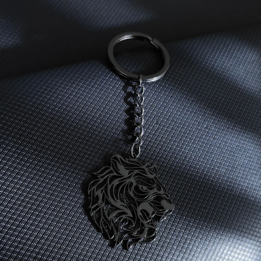 18K Gold-Plated Stainless Steel Tiger Head Pendant - Waterproof and Non-Fading Keychain Accessory