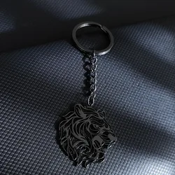 18K Gold - Plated Stainless Steel Tiger Head Pendant - Waterproof and Non - Fading Keychain Accessory (Black)