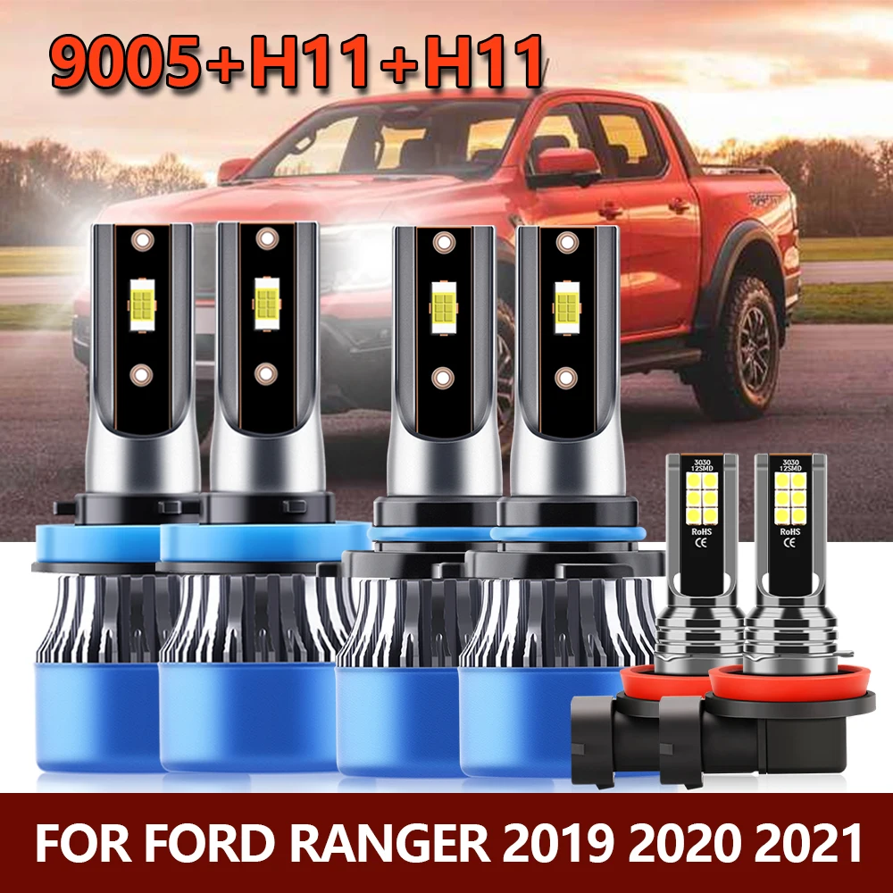 

Комплект автомобильных противотуманных фар 6x светодиодный 9005 H11 для Ford Ranger 2019 2020 2021