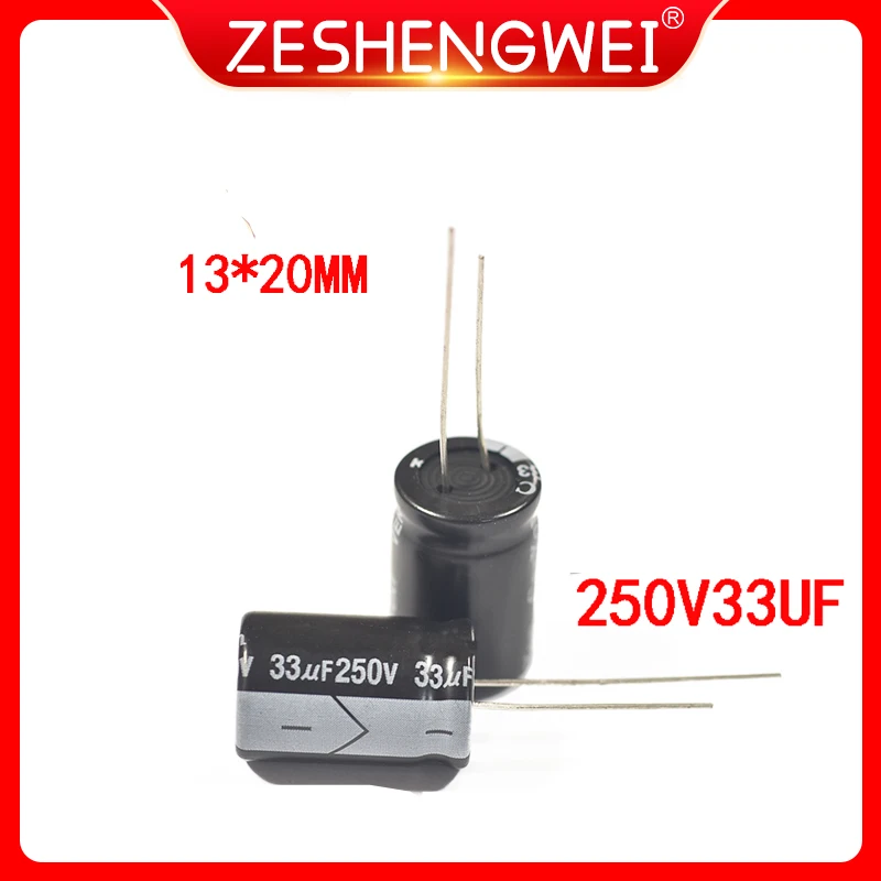 10PCS 250V 33UF Aluminum Electrolytic Capacitor 33UF 250V 13*20mm NEW Electrolytic Capacitor Size：13x20 10pcs 250v 33uf aluminum electrolytic capacitor 33uf 250v 13 20mm new electrolytic capacitor size：13x20