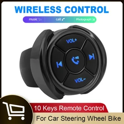 Wireless Car Steering Wheel Control Button LED 10 Keys Smart Remote Controller for Car Bike Radio Call GPS Multimedia Navigation
