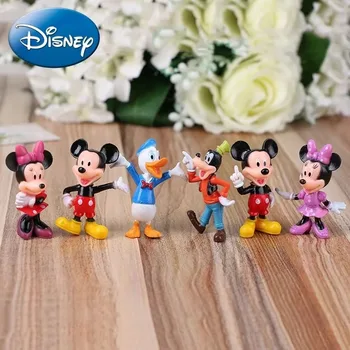 Mickey Mouse Action Figure Disney Classic Cartoon Image 6pcs/set Cake Ornaments Collection Decoration Children Birthday Gifts