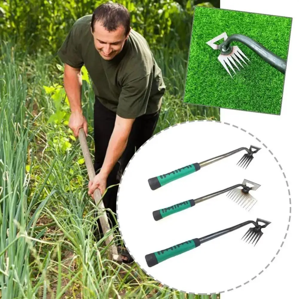 

Loose Soil Weeding Hoe Rake Grass Rooting 5/6/11 Teeth Weed Puller Dual Purpose Hand Weeding Weeding Artifact Uprooting Garden