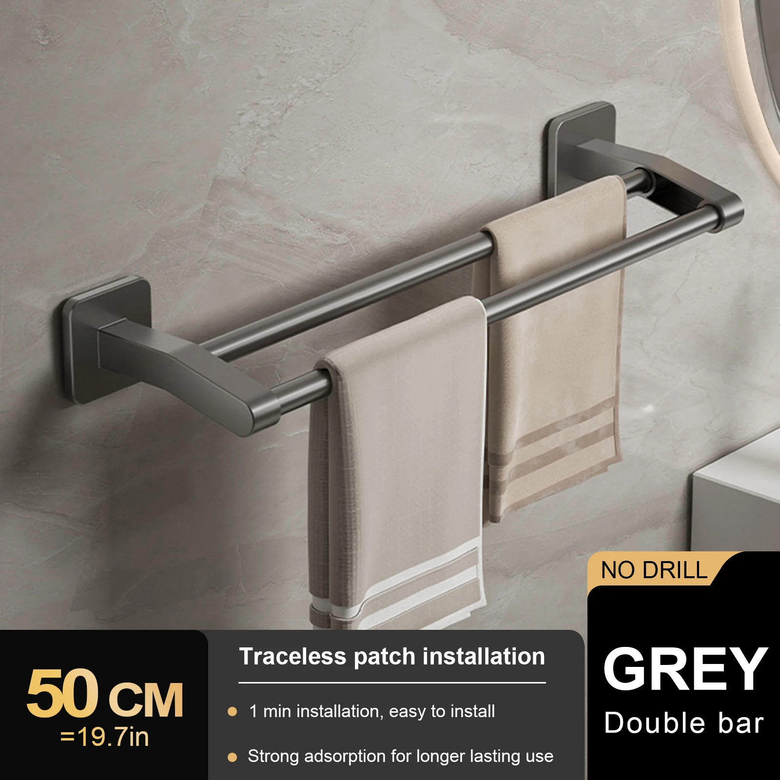 Grey 2 Bar 50cm