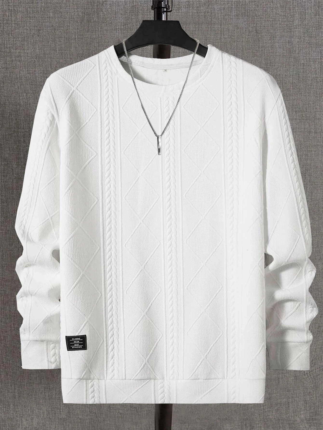 Sweat-shirt décontracté à manches longues et col rond pour hommes, pull élégant à col rond pour un usage quotidien, design confortable et tendance