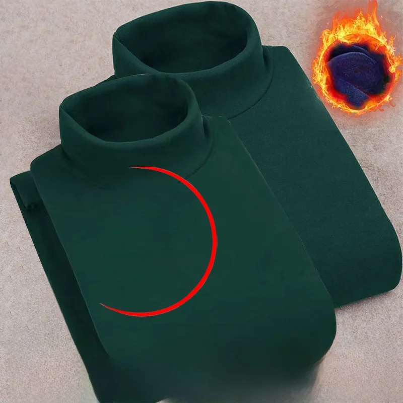 Half turtleneck [solid color] dark green + dark green