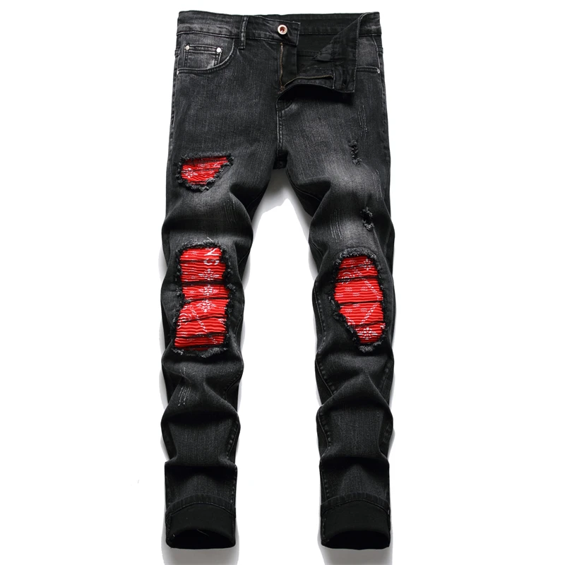 Designer Mens Denim Jeans: Biker Style, Distressed, Slim Fit, And