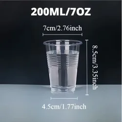 Clear Disposable 7oz Plastic Cups - 50/100 Pack - 100PCS (200ML)