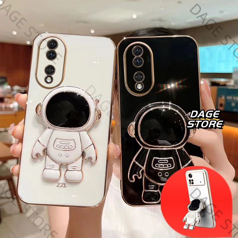 Luxury 6D Astronaut Stand Holder Placcatura Involucro Quadrato Per Motorola E20 E6S 2020 E7 Plus Power Edg E20 G30 G20 G10 Soft Cover