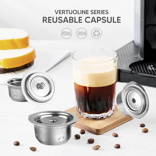 For Nespresso Vertuo Next Reusable Stainless Steel Capsule Vertuoline  Refillable Coffee Filter Compatible with Original Pod icaf