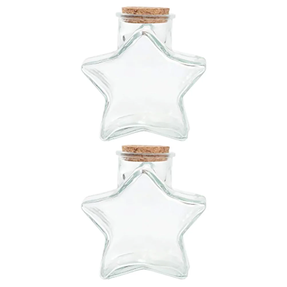 

Craft Storage Jar Transparent Wishing Bottles Star Shape Glass Jars Corked Drift Bottles for Home Outdoor