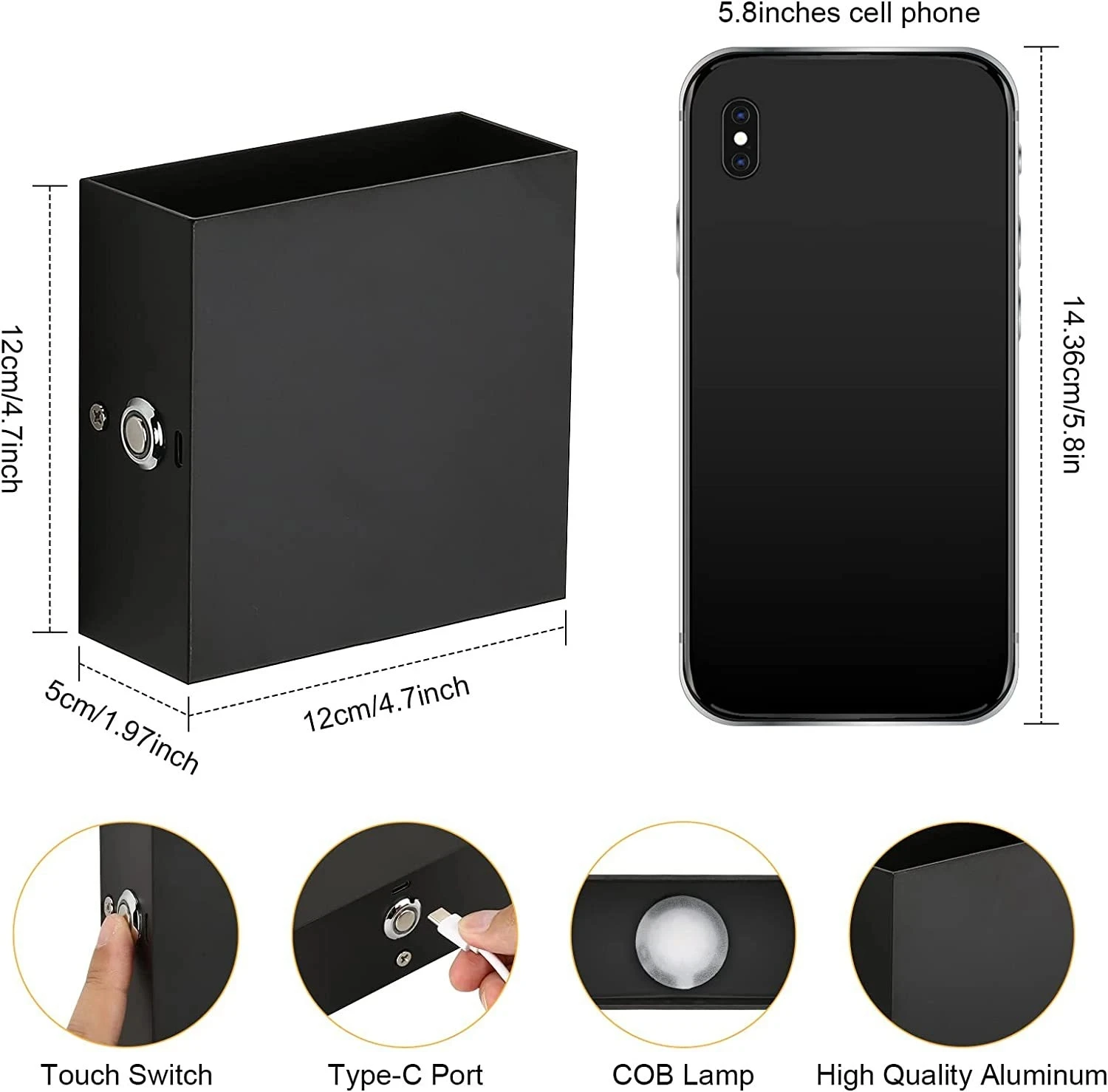 LED Rechargeable Wall Light Human Body Sensor USB Cordless Wall Night Lamp for Bedside Bedroom Corridor Lights for Home motion sensor light,led light,led wall lamp,wall light