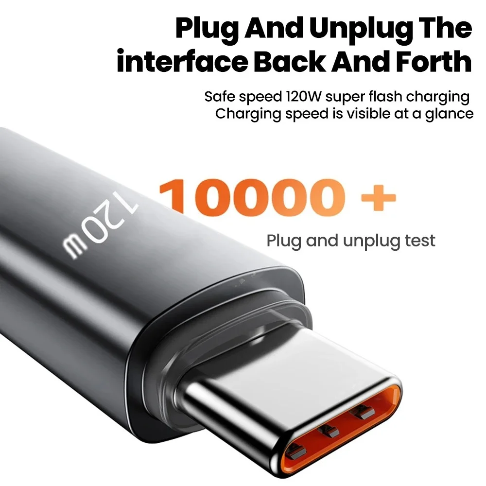120W Digital Display Retractable Spring Car USB C to Type C Fast Charging Cable for iPhone 15 16 Samsung Huawei Xiaomi