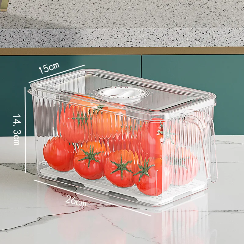 Fridge Organizer with Freshness Timer Lid, Stackable Refrigerator Organizer  Bins with Front Handle and Drain Tray, BPA-Free Clear Plastic Food Storage  Bins - China Fridge Storage Box and Fridge Storage Container price