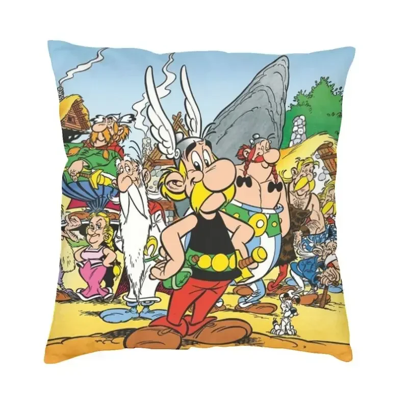 

Fashion anime astrix & Obelix throw case pillow 60*60cm for sofa Getafix cushion cover car pillowcover double-sided printing