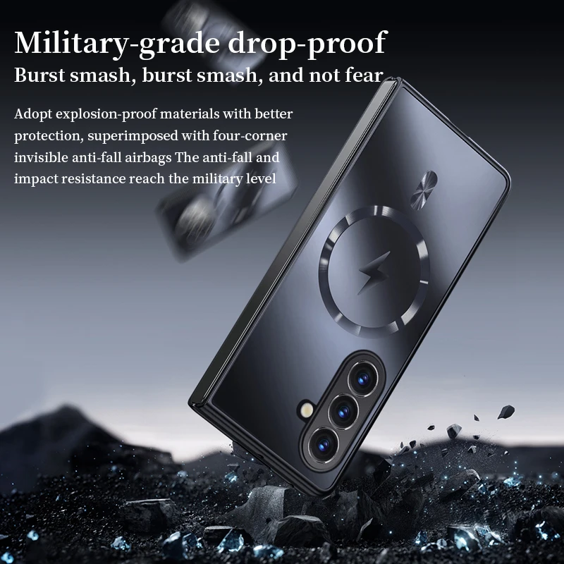 Luxury Frosted Matte Wireless Charging Case with Full Lens Protection