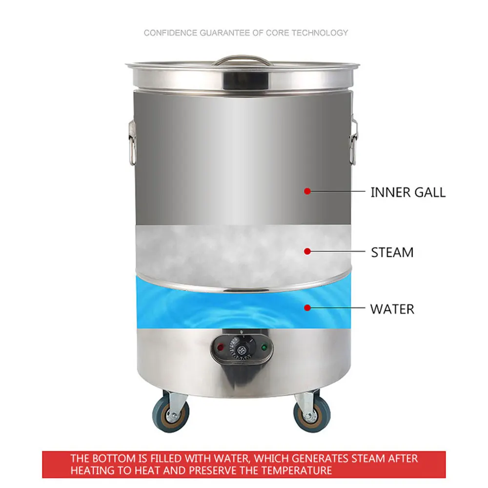 40L commercial stainless steel rice heat preservation bucket large capacity heating constant temperature bucket