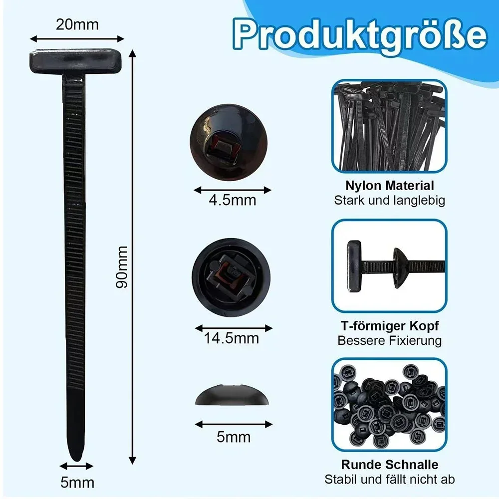 10-500 Nylon Cable Zip Self-Locking Heavy Duty Zip Ties Indoor & Outdoor General Purpose Cable Tie Buckles Releasable UV Resista