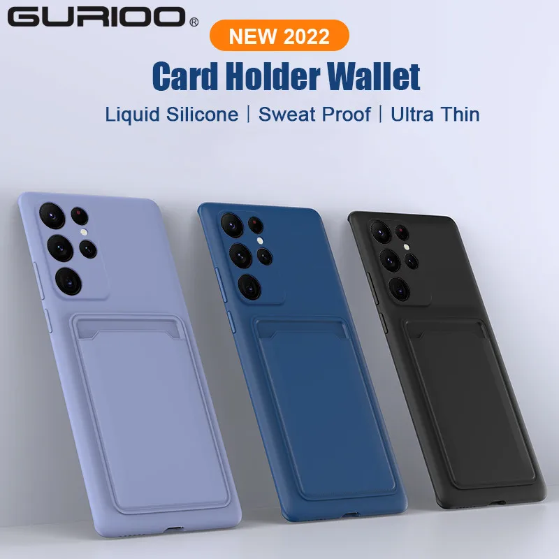Étui portefeuille fin en TPU avec porte-cartes pour Samsung Galaxy S22, S21, S20 FE, Note 20, 10 Ultra Plus, A32, A42, A52, A72_voghion.com