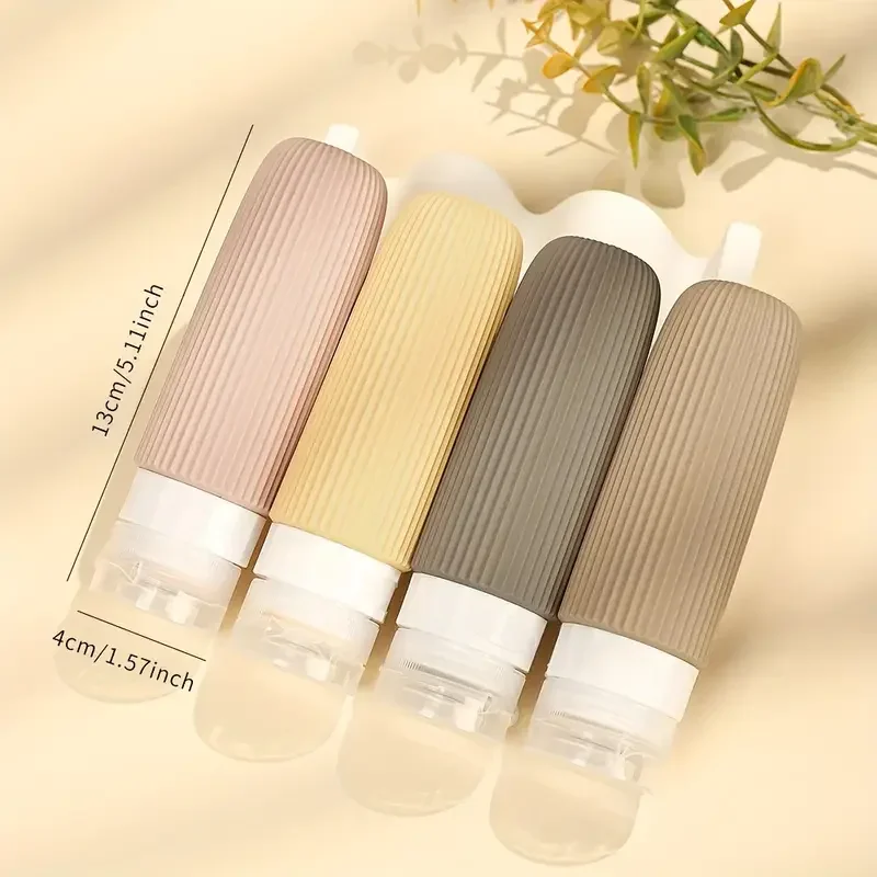 4pcs Leak Proof Squeezable Silicone Travel Size ConTravel Bottles 3oz
