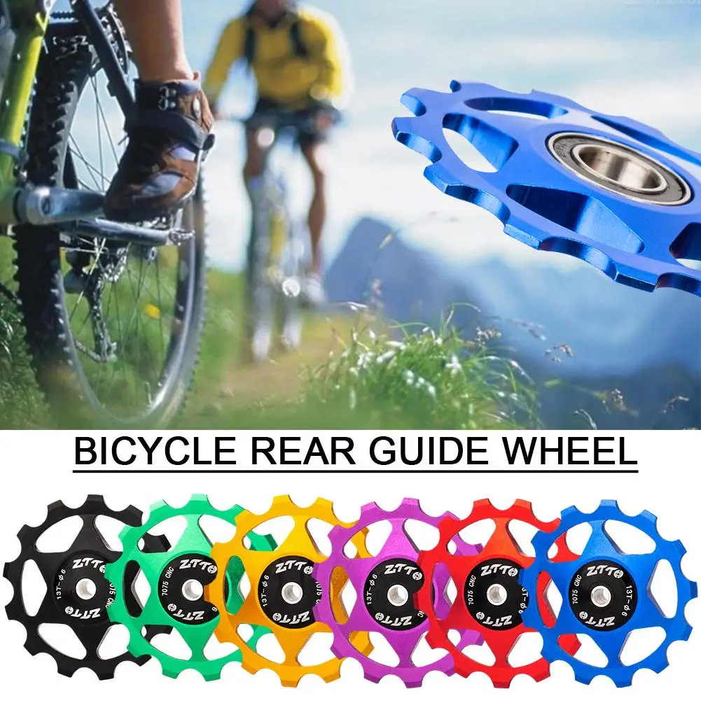 

Bicycle Rear Guide Wheel Aluminum Alloy Derailleur Bearing Cycling Bike Wheel Mountain Ceramic Pulley Jockey Parts G9Q6