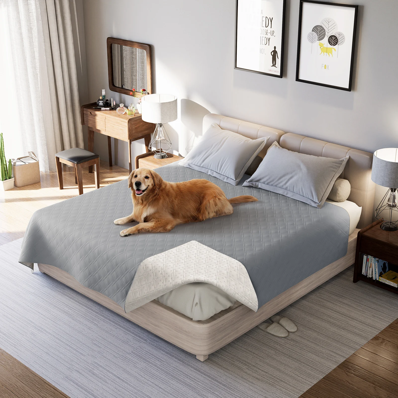 

100% Waterproof Dog Bed Cover Pet Blanket Pet Sofa Cover for Furniture Bed Couch Sofa Reversible