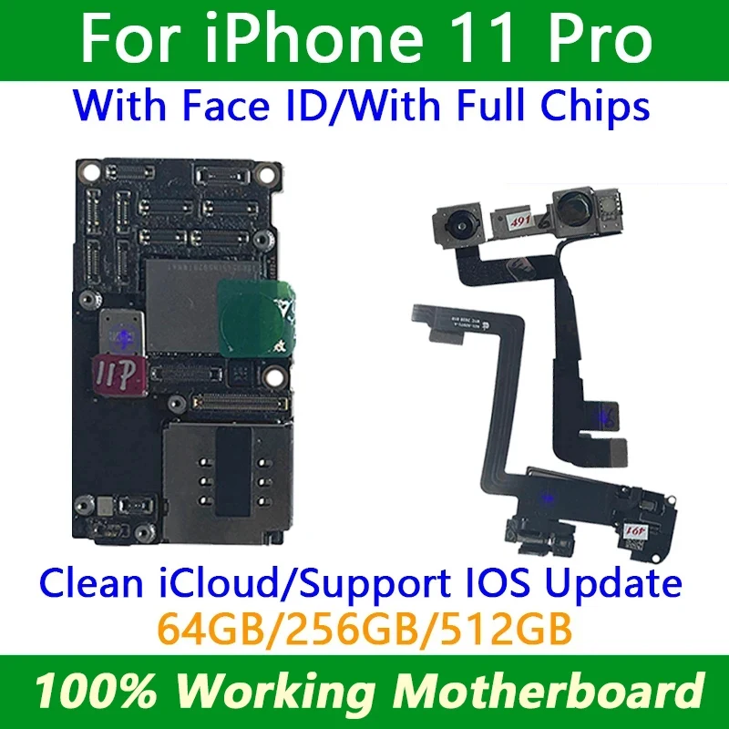 Iphone Motherboard Mobile Motherboard Cell Phone Parts Mainboard Clean iCloud For iPhone 11 Pro Full Working Motherboard Support iOS Update Logic Board Plate 11pro board
