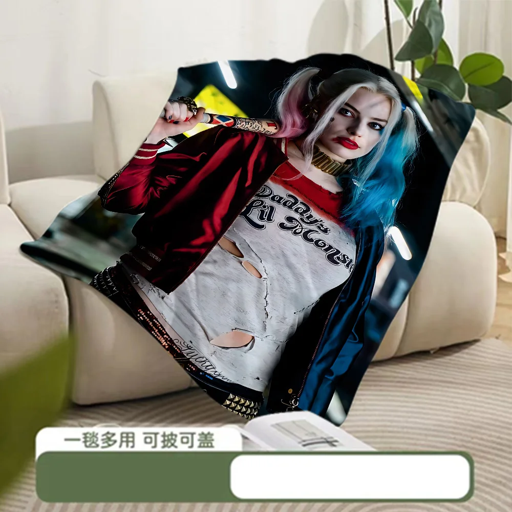 Printed Blanket Picnic Blanket Cartoon Harleys Quinns Warm Blanket Soft and Comfortable Home Travel Birthday Gift 4