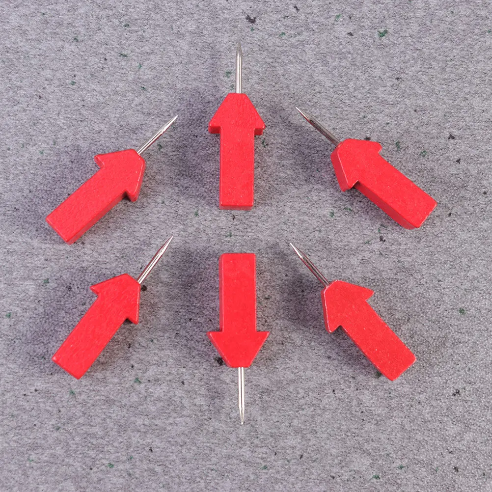 50Pcs 빨간색 화살표 푸시핀 압정 크리 에이 티브 작은 드로잉 핀 편지지 DIY 도구 사무실 홈 학교 게시판지도