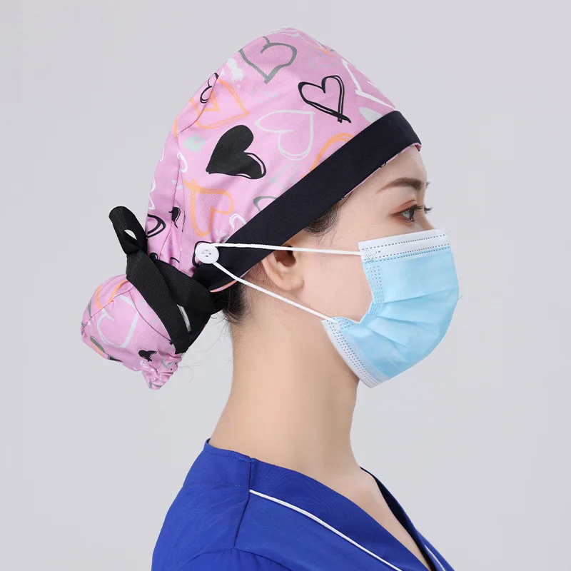 Unisex Scrub Nurse Cap Fashion Surgical Doctor Hat Working Surgery Bouffant Cap 