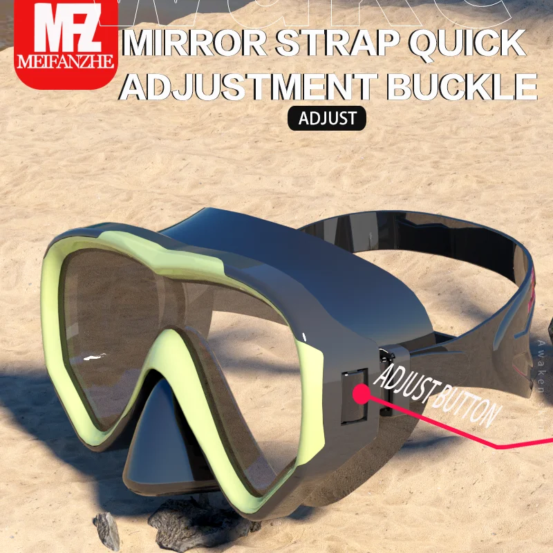 Snorkeling Set Anti-Fog Silicone Tempered Glass Diving Mask Adult Goggles Leak-Proof Snorkeling Mask for Man And Women