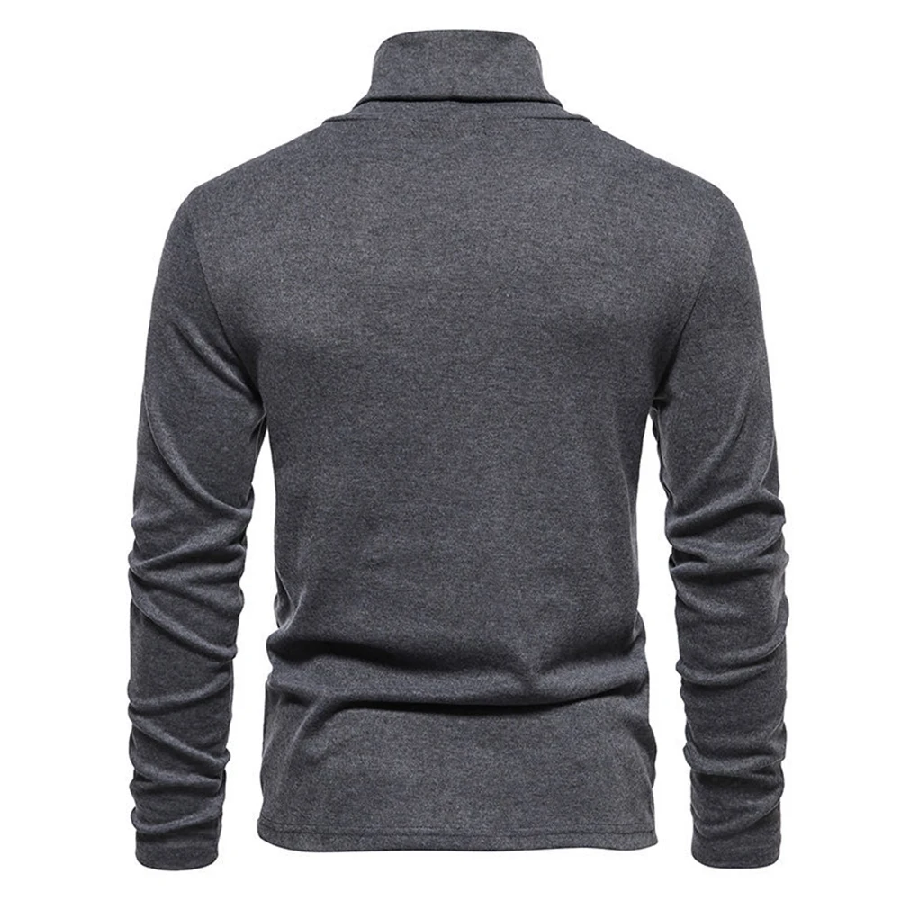 Comfy Fashion Hot New Stylish Top Men Turtleneck 1pc Casual Top Comfortable Durable Fleece Long Sleeve Polyester