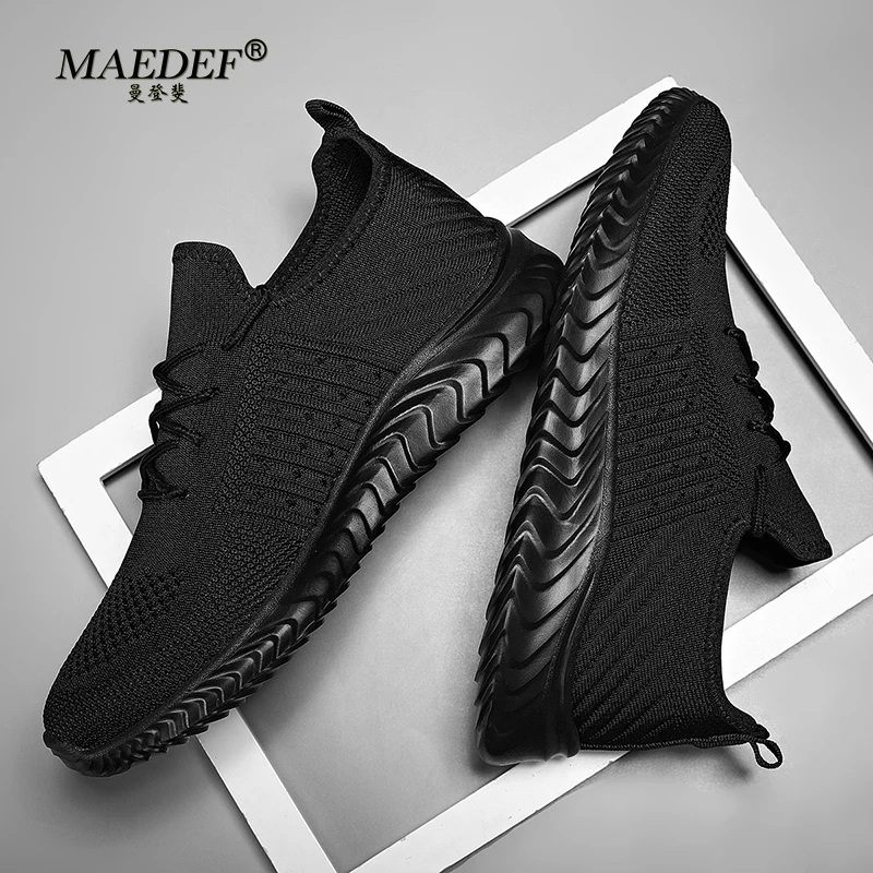 MAEDEF Breathable Men Running Shoes Lightweight Anti-slip Casual Sports Shoes Outdoor Soft Man\'s Sneakers Lace Up Fashion Tennis