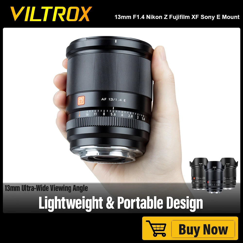 Viltrox 13Mm F1.4 Fx Messa A Fuoco Automatica Obiettivo Ultra Grandangolare Grande Apertura Aps-C Per Fotocamera Nikon Z Fujifilm Xf Sony E Mount