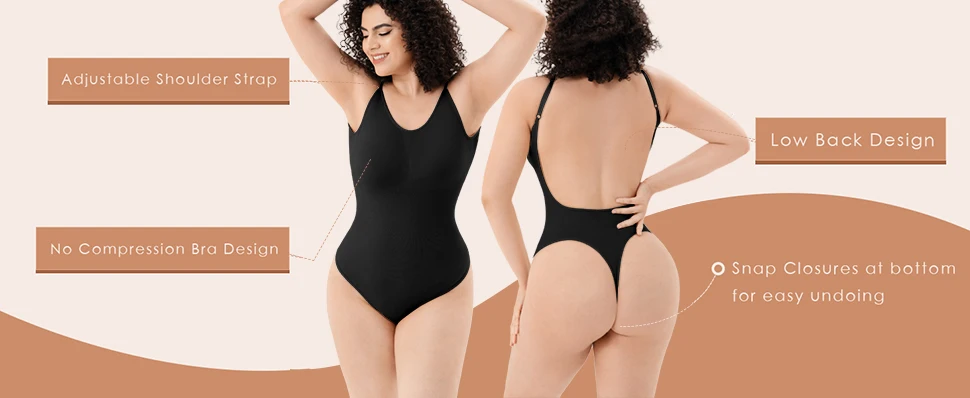 Seamless Thong Low Back Shapewear Bodysuit For Women Tummy Control Slimming  Sheath With Push Up And Abdomen Support From Yjybag, $8.89