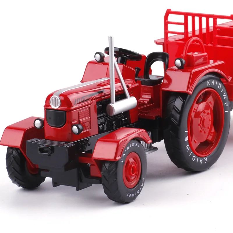 Kdw Truck Model 1/18 Farmer Trailer Vintage Agricultural Tractor Alloy Farmming Car Model Toy Collection Toys For Boys Adult