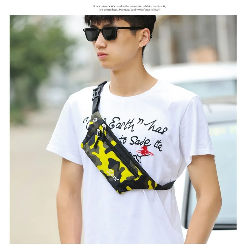 Tissue Paper Ultra Light Camo Waist Bag Headphone Hole Storag Running Bag Large Capacity Stratification Mobile Phone Outdoor