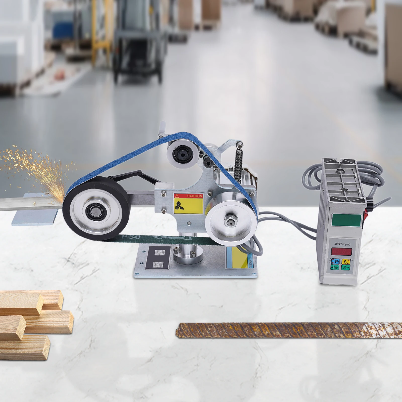 Multi-function Desktop Belt Machine with Brushless Motor 762x25MM Belt Sander  Sharpener Polishing Grinding Machine 3