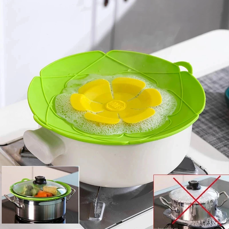 Spill Stopper Protector Cover Silicone Lid for Pot Cooking Tools Flower Pots Cookware Home Saucepan Kitchen Accessories Gadgets