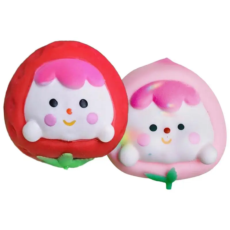 

Strawberry Squeeze Toy Stretchy Fidget Toys Squeeze Toy Slow Rising Kawaii Squeeze Ball Sensory Fruit Stress Balls For Home