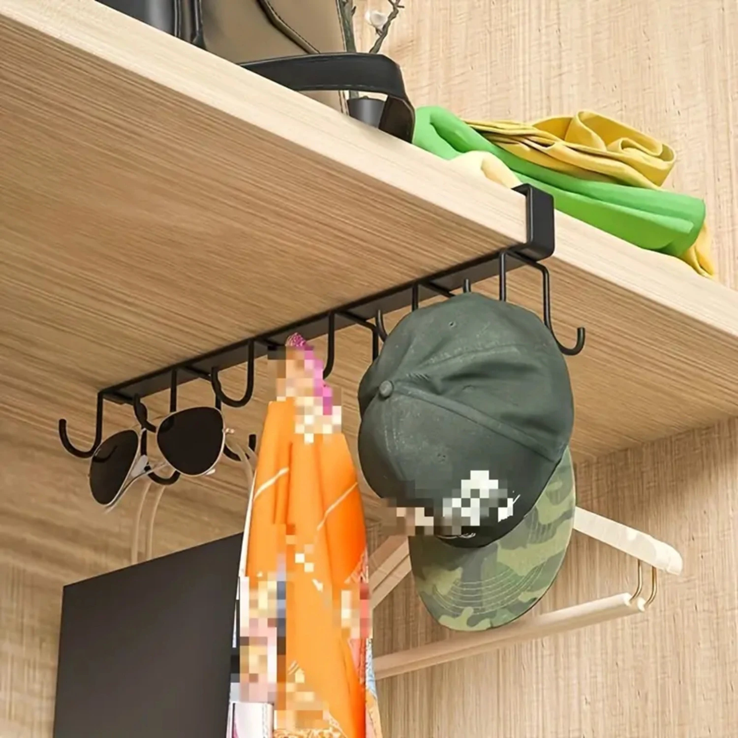 3PCS Cups , Kitchen Utensil Hanging with , Cup Holder Hanger Hook Rack Holder Under Cabinet Closet Without Drilling