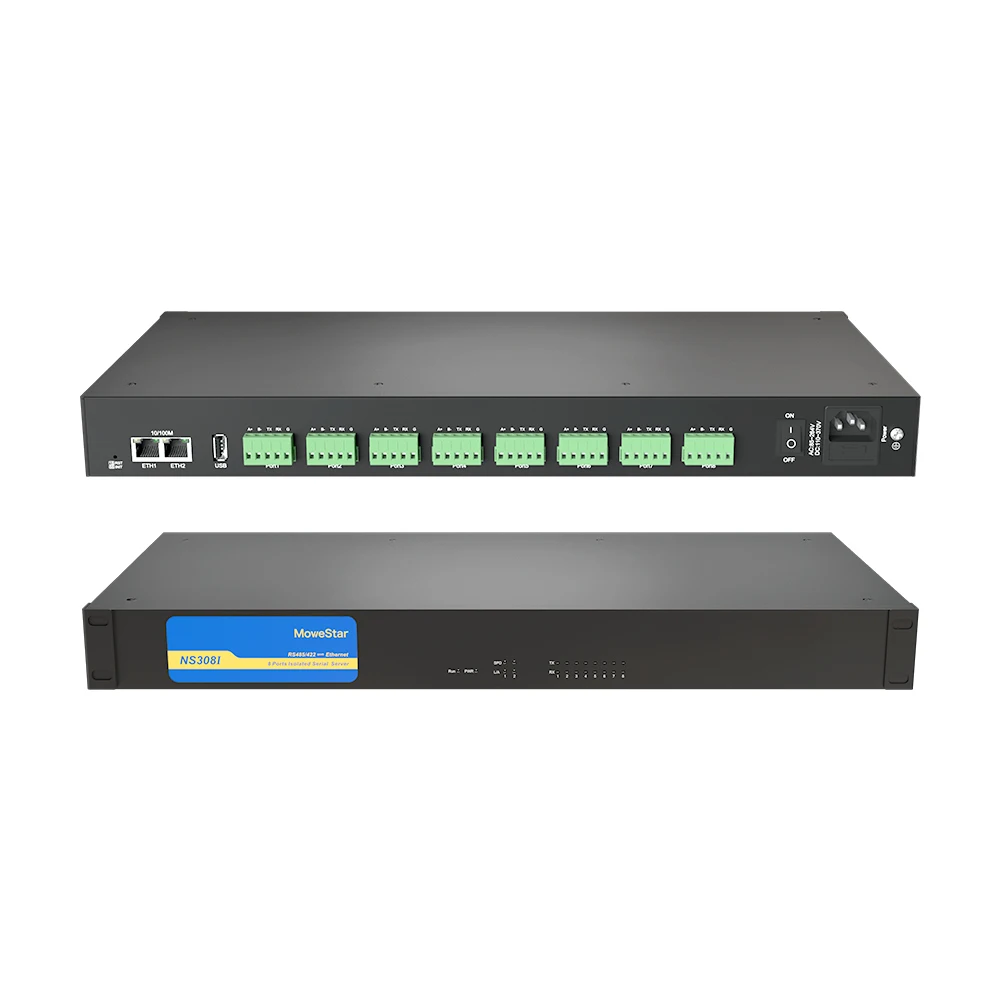 

Industrial Grade Communication Gateway Isolated 8 Ports Device Serial Serial Rs422 485 To 100m Ethernet Modbus Gateway