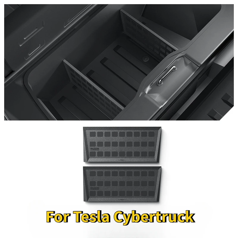 Rear Bucket Lower Storage Partition for Tesla Cybertruck 2PCS Gear Locker Dividers Rear Trunk Storage Organizer Accessories