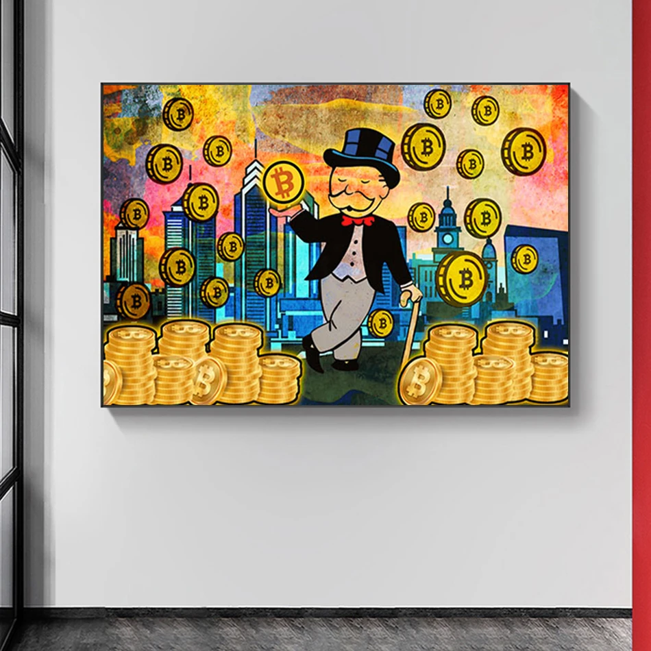Alec Monopoly Bitcoin Hustle Posters Wall Art Canvas Painting Home Decor  Rich Man Money Abstract Prints Living Room Decoration - AliExpress