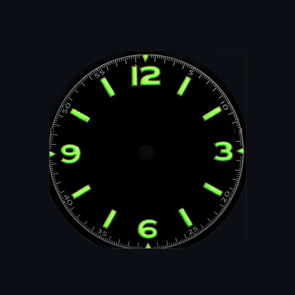 Retro Dial NH36 Suitable for 3 o'clock Crown Test Waterproof Japan C3 Luminous NH36/34/38/4r/6r Movement