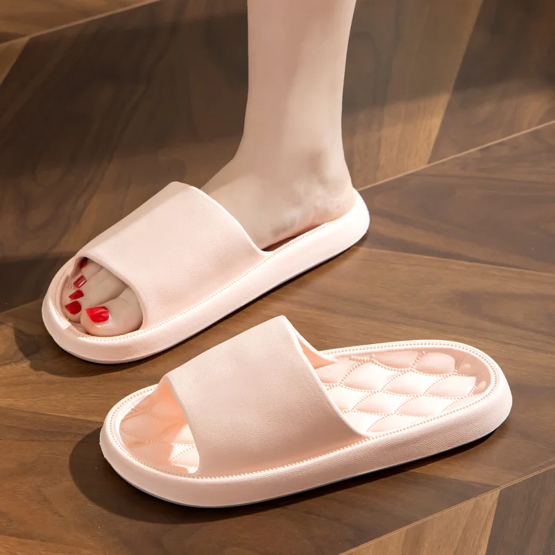 36-45 Summer Home Slippers Men Women Solid Slides Indoor Mute Non-Slip Bathing Flip Flops Sandals Soft Sole Shoes