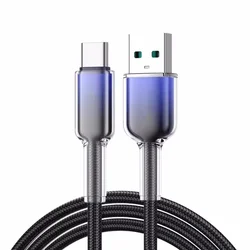 High - Speed 120W USB to Type C Fast Charging Cable with Colorful Design - 1m (Black)