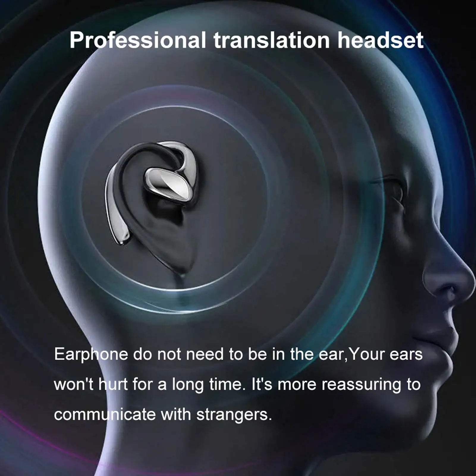 Translator Earphones Language Translator Earbuds Ergonomic Design Two Way High Accuracy M8 for Daily for Business